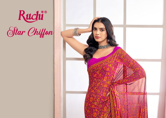 Star Chiffon Vol 147 By Ruchi Daily Wear Printed Saree Suppliers In Mumbai
